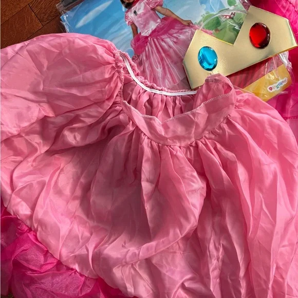 Mario Bros Princess Peach Girls Costume M 7-8 - Picture 5 of 5